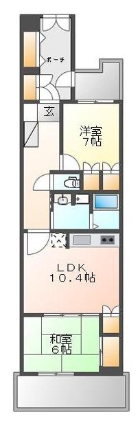 メゾン・ド・イーグレ(2LDK/3階)の間取り写真