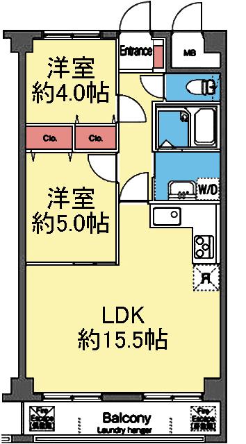コンフォリアたまプラーザ(2LDK/3階)の間取り写真