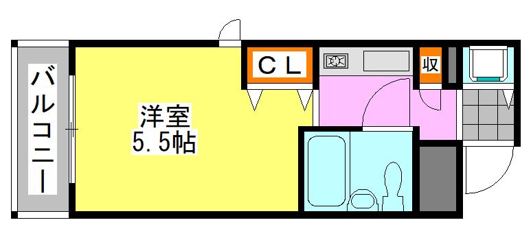 ウィンベルソロ船橋薬園台第2(ワンルーム/2階)の間取り写真