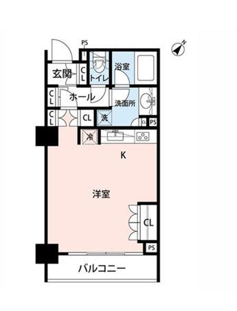 マイナビステイ赤坂氷川レジデンス(ワンルーム/4階)の間取り写真