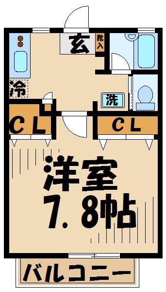 カリーナ成城(1K/1階)の間取り写真