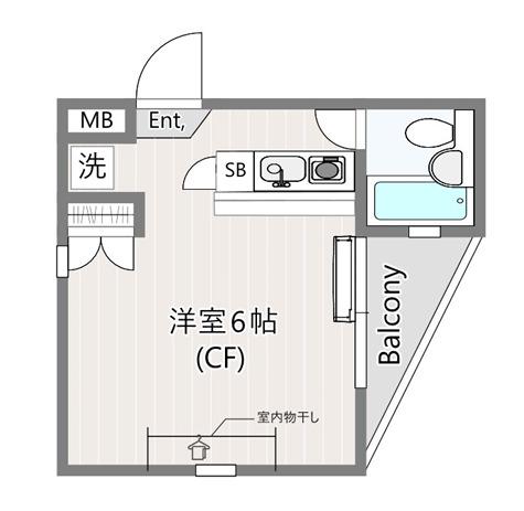 ベルトピアたまプラーザ(ワンルーム/1階)の間取り写真