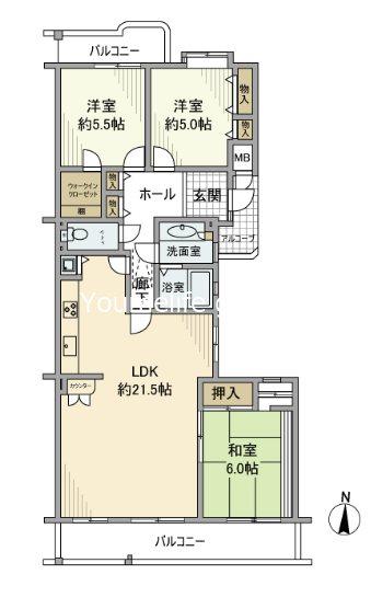 ベルブリーズ森の里第四号棟(3LDK/5階)の間取り写真