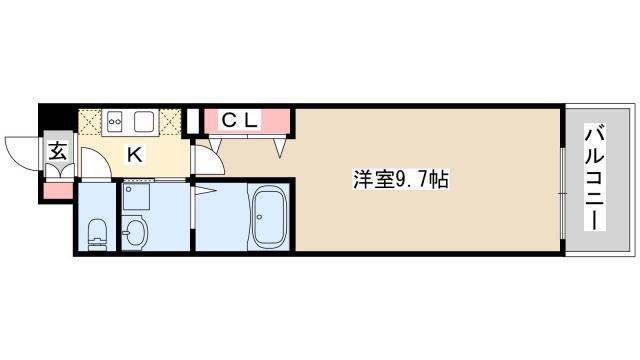 アドバンス三宮Ⅲリンクス(1K/4階)の間取り写真