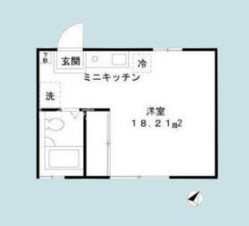 エクセル木曽(ワンルーム/1階)の間取り写真