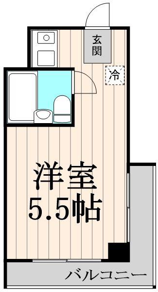 茅場町スカイハイツ(1K/3階)の間取り写真