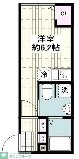 リシュール(ワンルーム/3階)の間取り写真