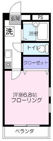 ウイリアムヒルズ高井戸(1K/1階)の間取り写真