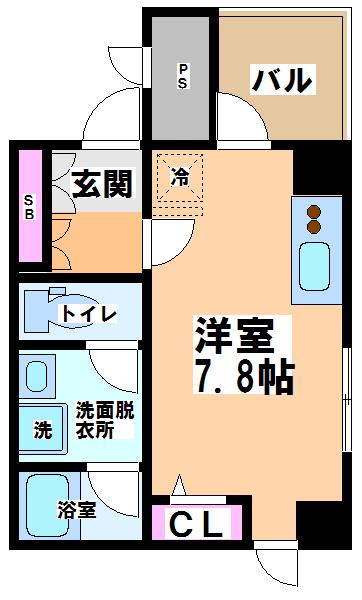 コンテント府中(1K/4階)の間取り写真