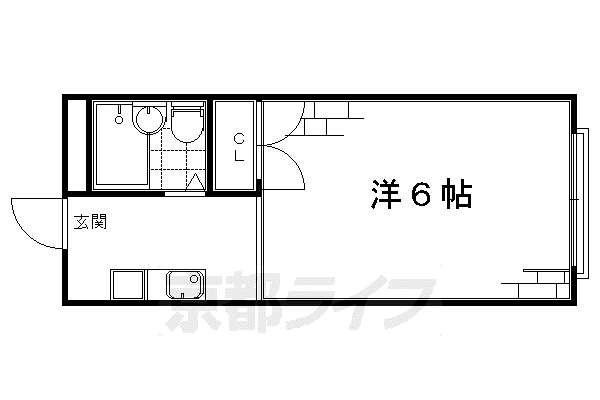 パインヒルハイツ(1K/1階)の間取り写真