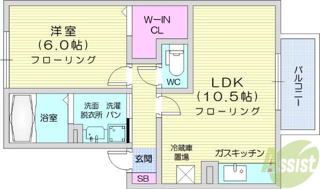 レピィナードⅠ(1LDK/2階)の間取り写真