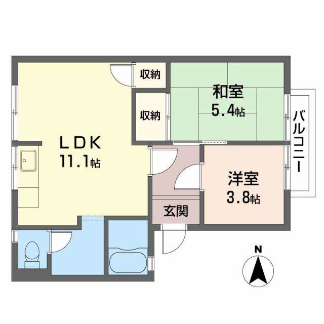 ＪＲ和歌山線 岩出駅 徒歩23分 2階建 築37年(2LDK/1階)の間取り写真