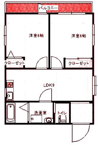 ボンメゾン(2LDK/3階)の間取り写真