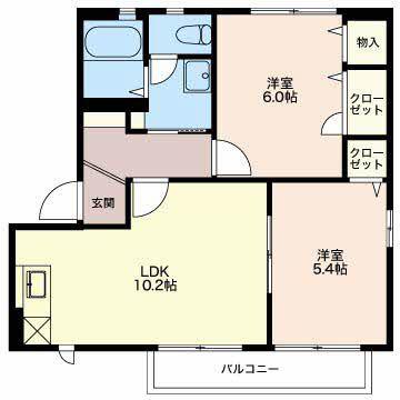 クレール(2LDK/2階)の間取り写真