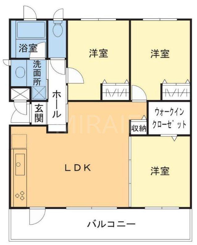 KENZO HAUSYOKODAI(3LDK/1階)の間取り写真