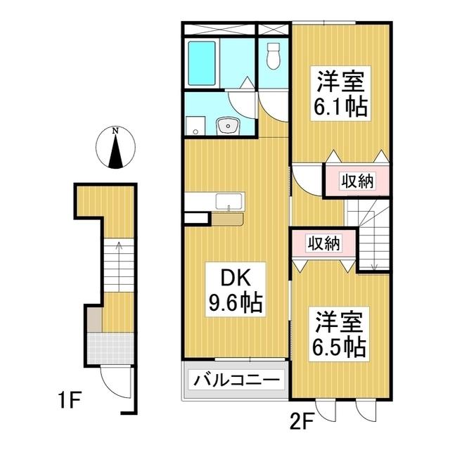 プランドール・ソフィア(2LDK/2階)の間取り写真