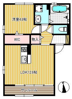 駅南ホームズ(1LDK/1階)の間取り写真