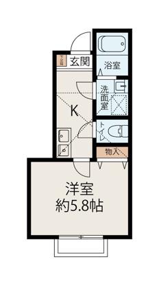 アーブルヴェール(1K/1階)の間取り写真