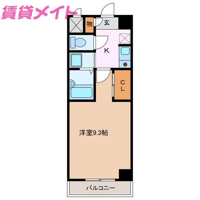 WILL DO 四日市白須賀(1K/11階)の間取り写真