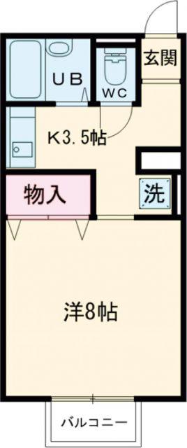 エール天神(1K/2階)の間取り写真