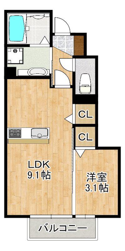 JS STAGEII(1LDK/1階)の間取り写真
