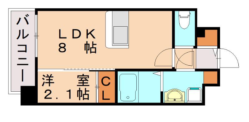 MODERN PALAZZO 箱崎駅前(1LDK/8階)の間取り写真
