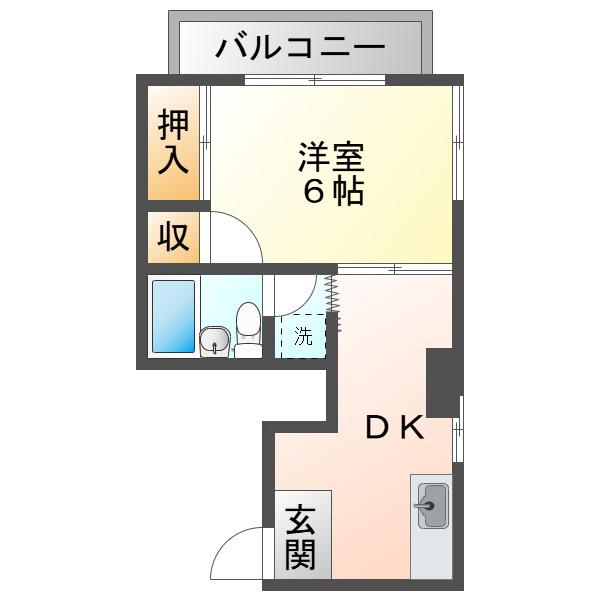 メゾンよ志秀(1DK/3階)の間取り写真