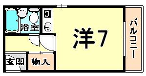 開明町ビル(ワンルーム/5階)の間取り写真