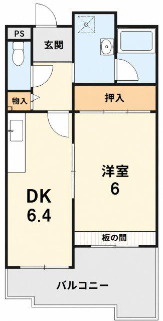 地下鉄海岸線 ハーバーランド駅 徒歩10分 14階建 築36年(1DK/14階)の間取り写真