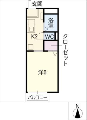 ANNEX FUJI(1K/1階)の間取り写真