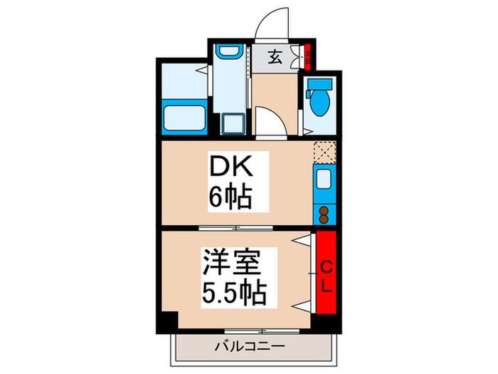 田端むつみ公園前マンション(1DK/4階)の間取り写真