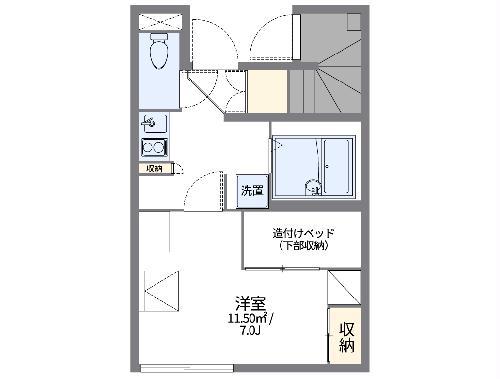 レオパレスボナール(1K/1階)の間取り写真