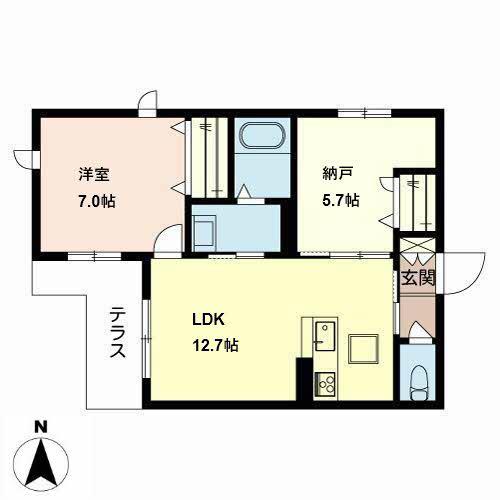 南住吉6(1SLDK/1階)の間取り写真