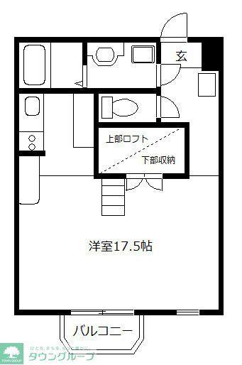 サンフェリーチェ・17(ワンルーム/2階)の間取り写真