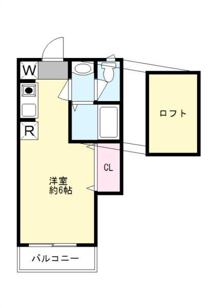 ヴィベーレの丘(ワンルーム/2階)の間取り写真