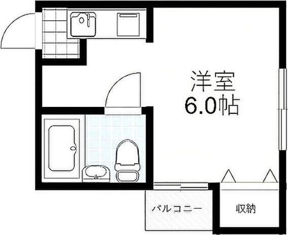 ハイツゆり(1K/2階)の間取り写真