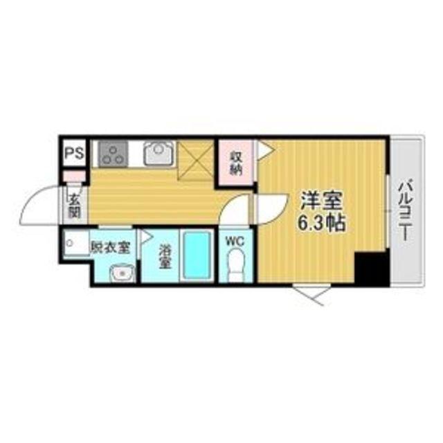 千葉・住吉(1K/4階)の間取り写真