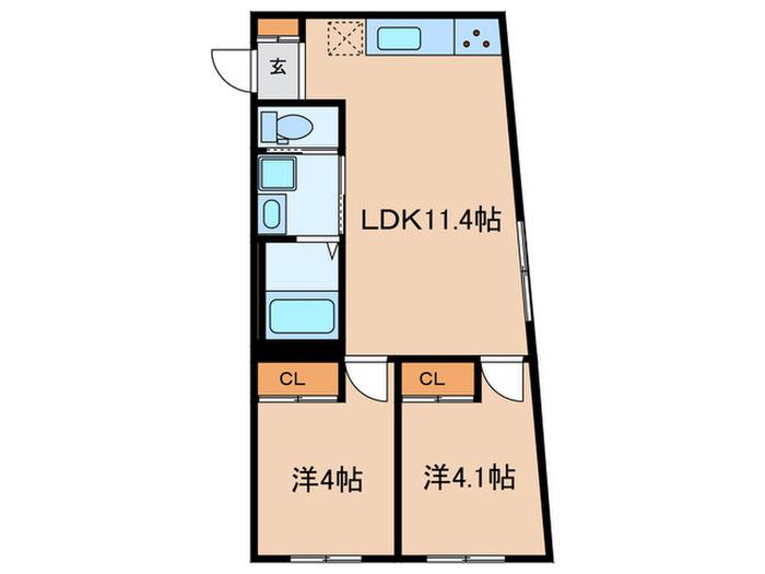雪が谷大塚レーベル(2LDK/4階)の間取り写真