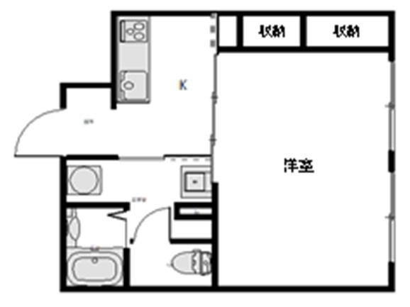 カルムイン香枦園(1K/2階)の間取り写真