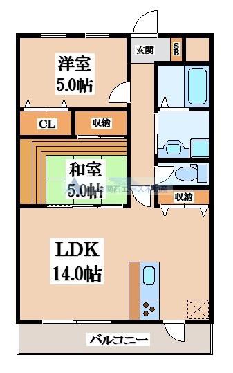 ZERBINOA(2LDK/2階)の間取り写真