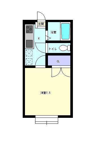 リッチ・オーク弐番館(1K/2階)の間取り写真