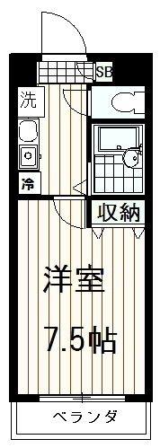 ルピナス1(1K/1階)の間取り写真
