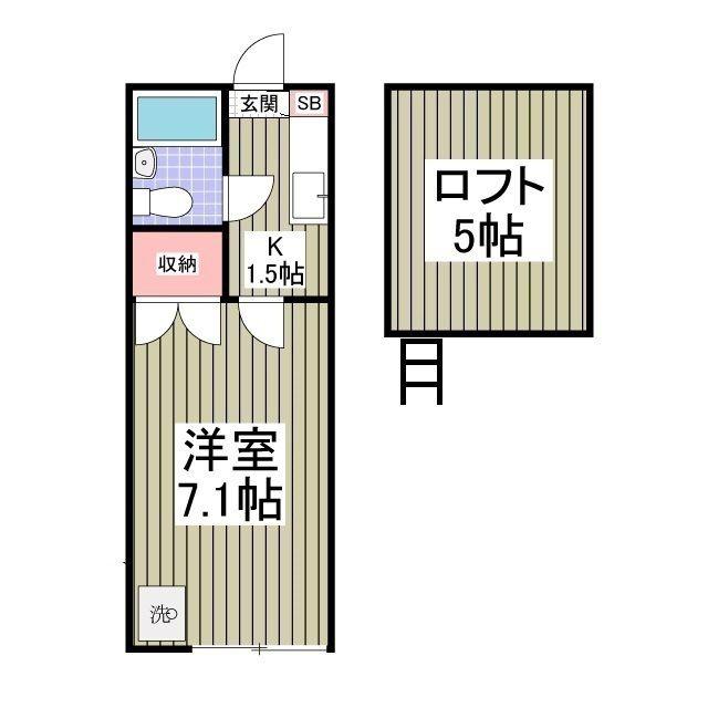 アザレア(1K/1階)の間取り写真
