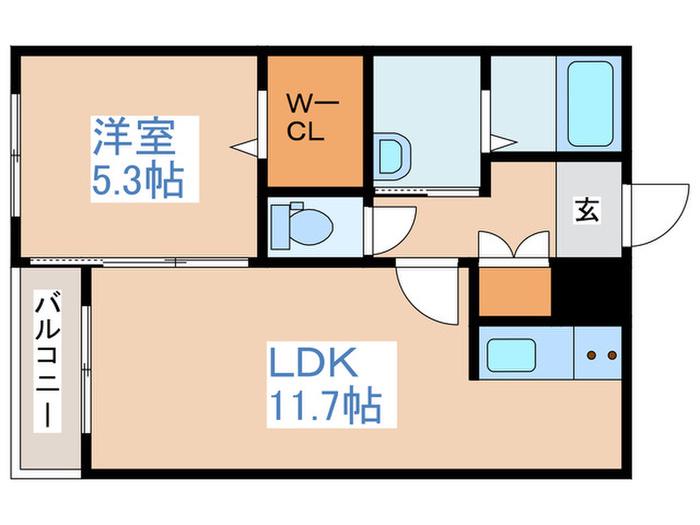 カレラ東札幌(1LDK/4階)の間取り写真