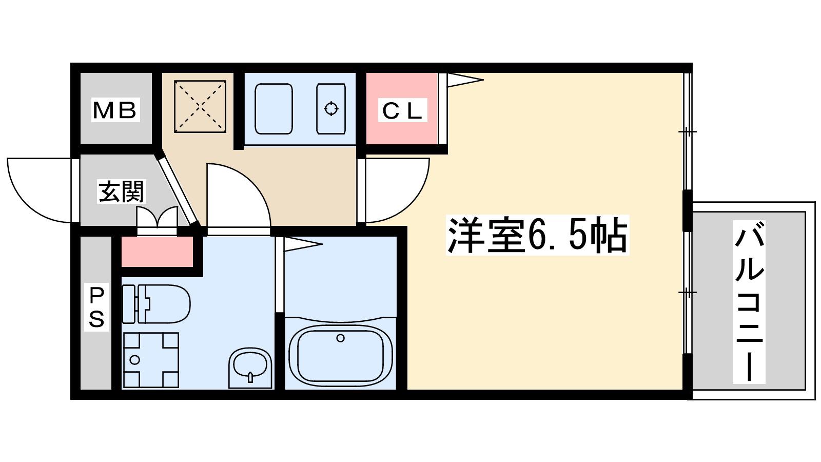 アスール江坂サード(1K/3階)の間取り写真