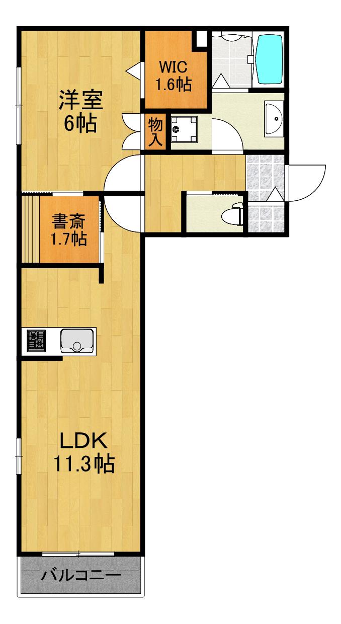 アーバンドゥエル妙蓮寺(1LDK/2階)の間取り写真