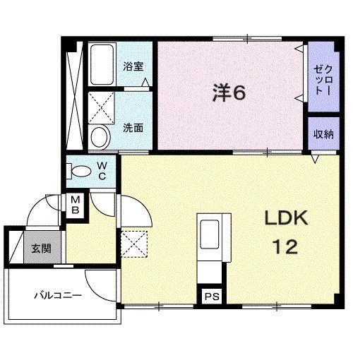 プランド-ル谷上(1LDK/3階)の間取り写真