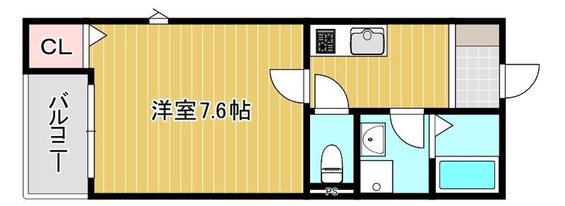 VILLA AVENIR(1K/1階)の間取り写真