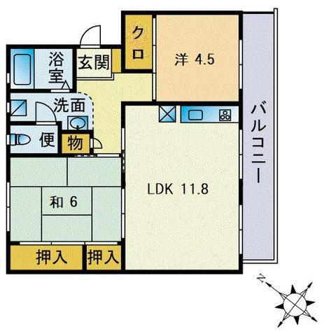 森山グリーンマンション(2LDK/4階)の間取り写真