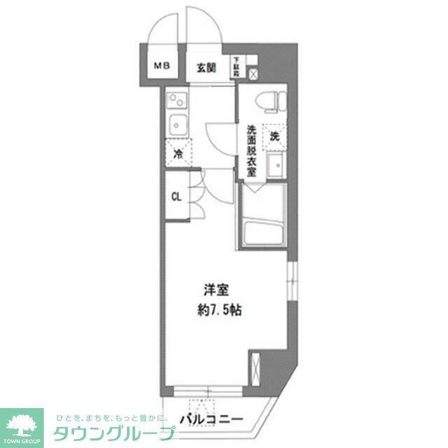 LA VITA新御徒町(1K/7階)の間取り写真